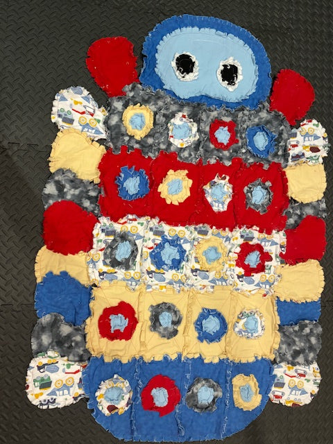 Handmade Caterpillar Rag Quilt Kids Animal Blanket Customizable