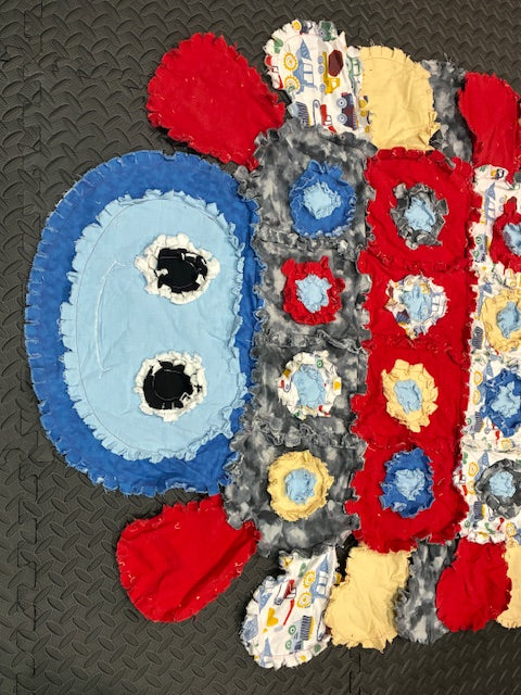Handmade Caterpillar Rag Quilt Kids Animal Blanket Customizable