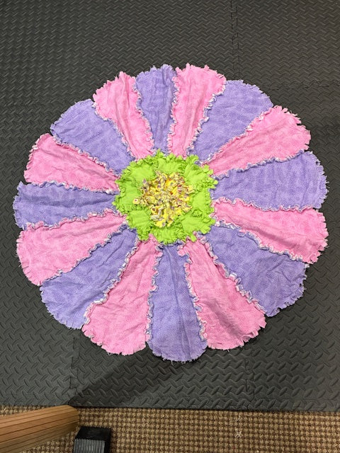 Handmade Flower Rag Quilt Kids Blanket Customizable